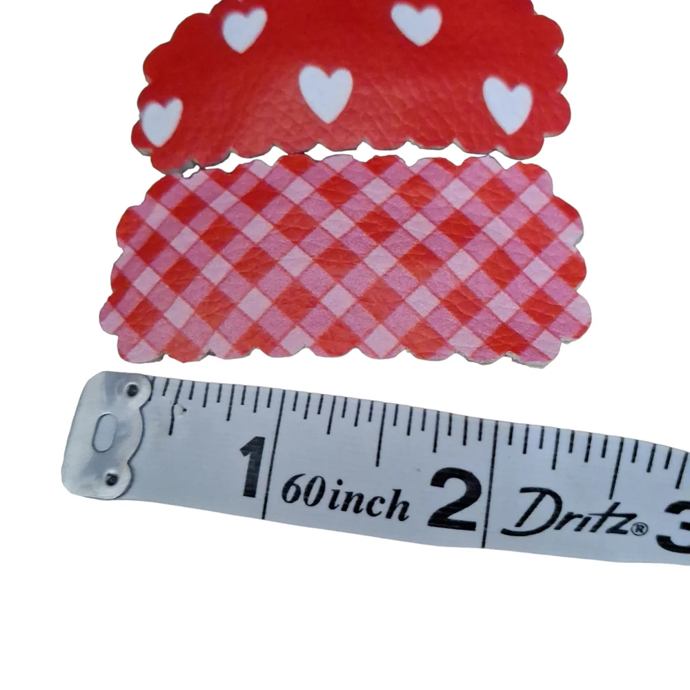 Red and White Heart Hair Clips